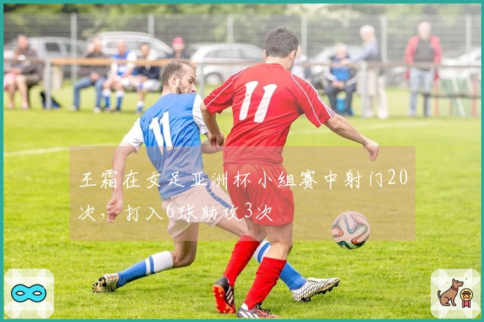王霜在女足亚洲杯小组赛中射门20次，打入6球助攻3次